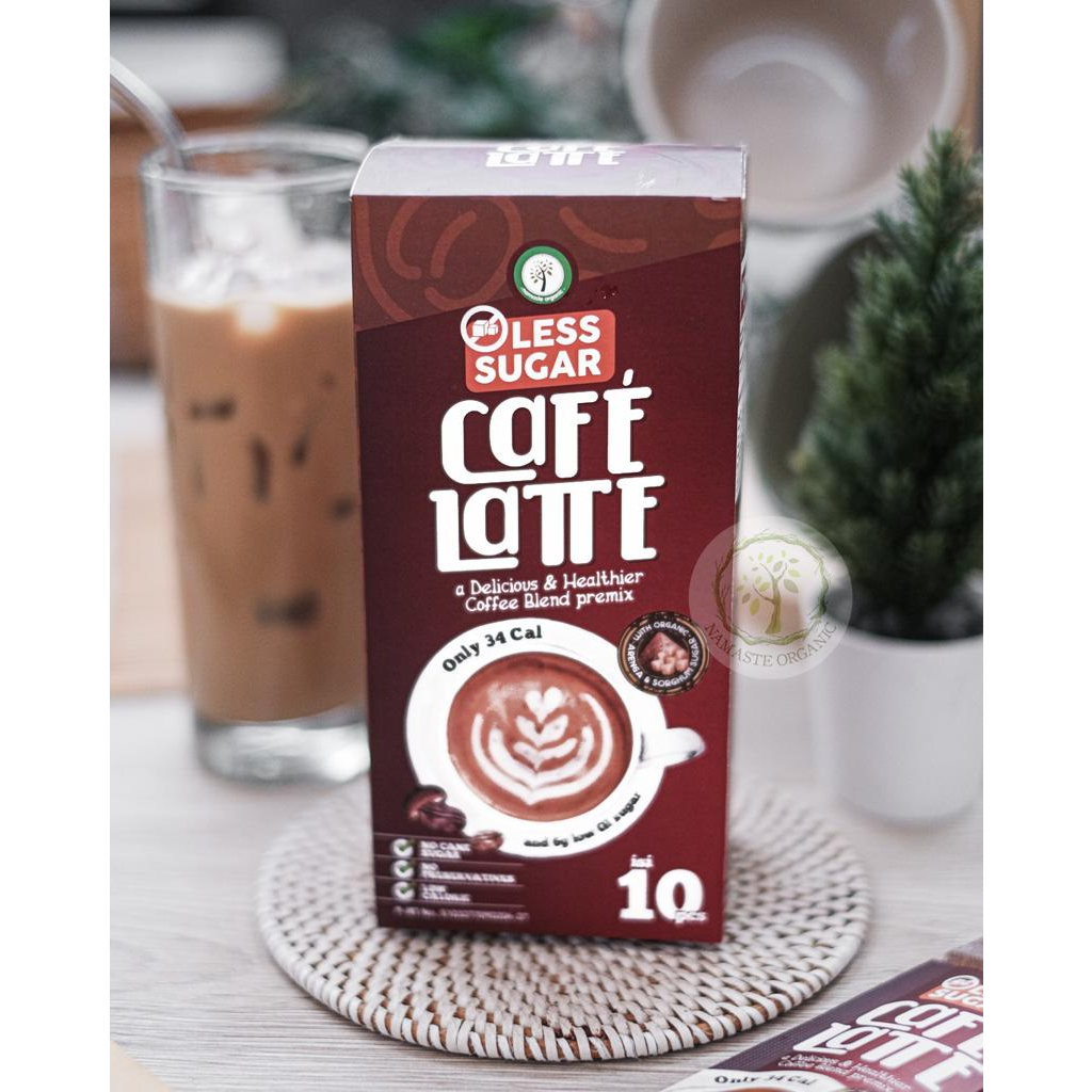 LESS SUGAR CAFE LATTE NAMASTE ORGANIC BOX - COFFEE BLEND PREMIX ISI 10 SACHET