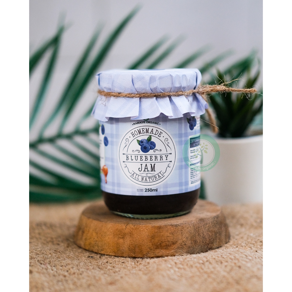 HOMEMADE BLUEBERRY JAM - MADE WITH REAL BLUEBERRY AND RAW HONEY 250ML