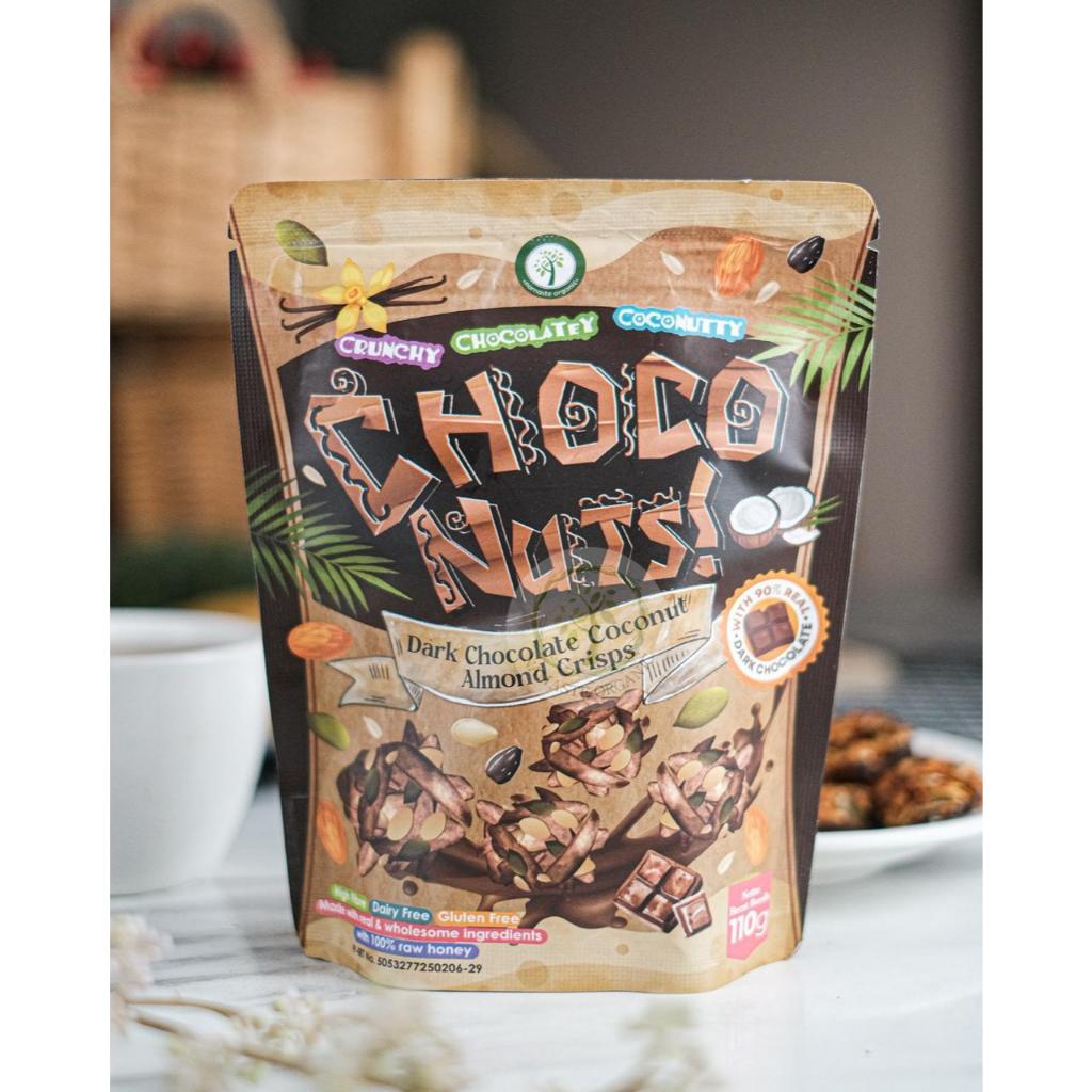 CHOCONUTS - DARK CHOCOLATE COCONUT ALMOND CRISPS 110GR