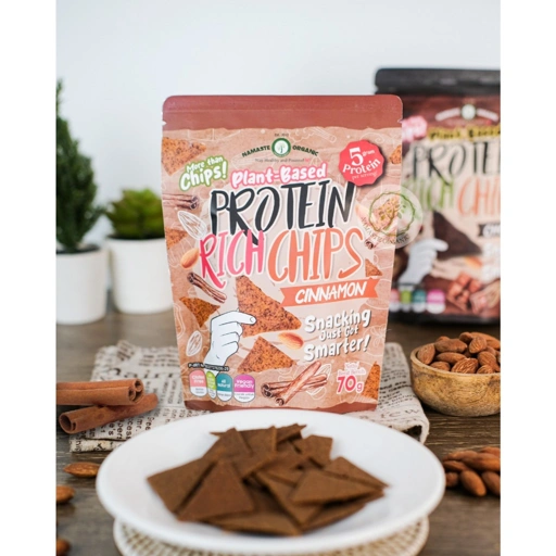 Image of PROTEIN RICH CHIPS - VEGAN CINNAMON 70GR