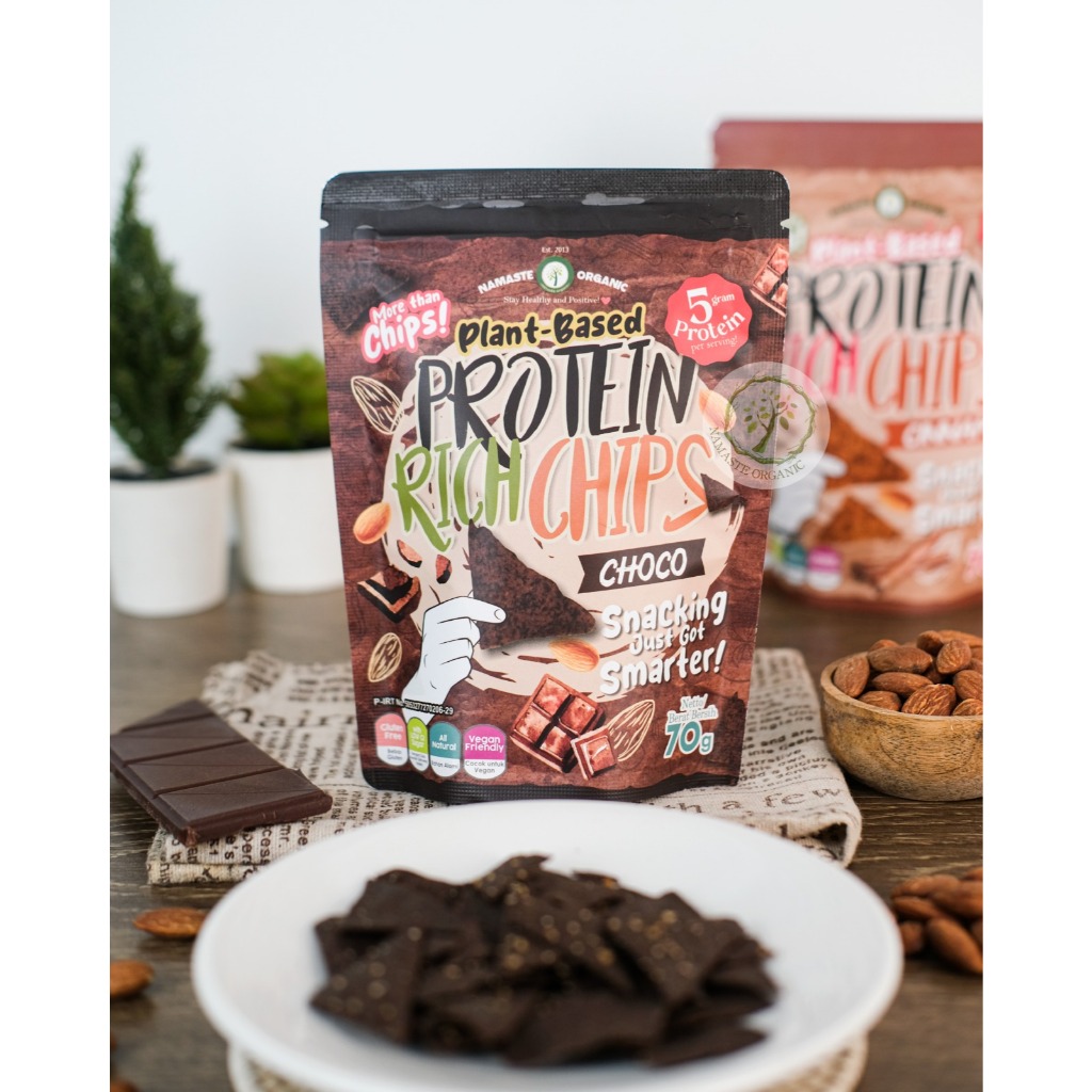 PROTEIN RICH CHIPS - VEGAN CHOCO 70GR