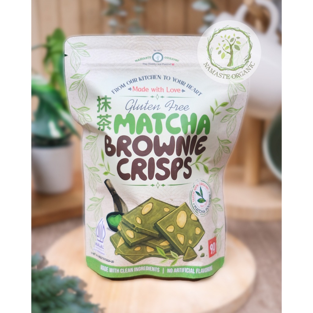 MATCHA BROWNIE CRISPS GLUTEN FREE - WITH ORGANIC MATCHA POWDER 90GR