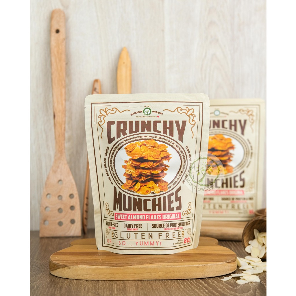 CRUNCHY MUNCHIES - GLUTEN FREE SWEET ALMOND FLAKES ORIGINAL 80GR
