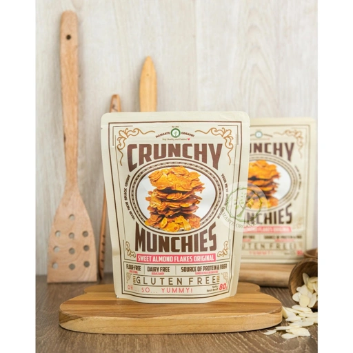 Image of CRUNCHY MUNCHIES - GLUTEN FREE SWEET ALMOND FLAKES ORIGINAL 80GR