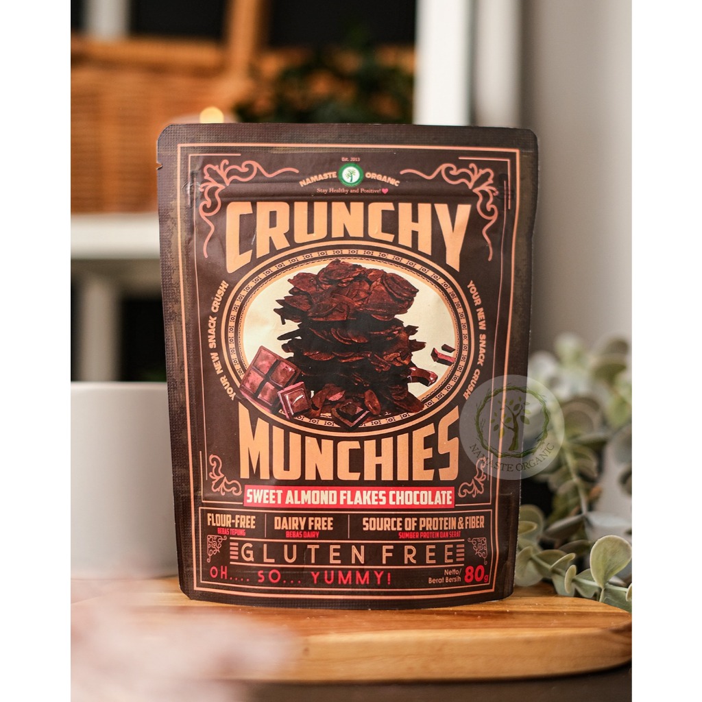 CRUNCHY MUNCHIES - GLUTEN FREE SWEET ALMOND FLAKES CHOCOLATE 80GR