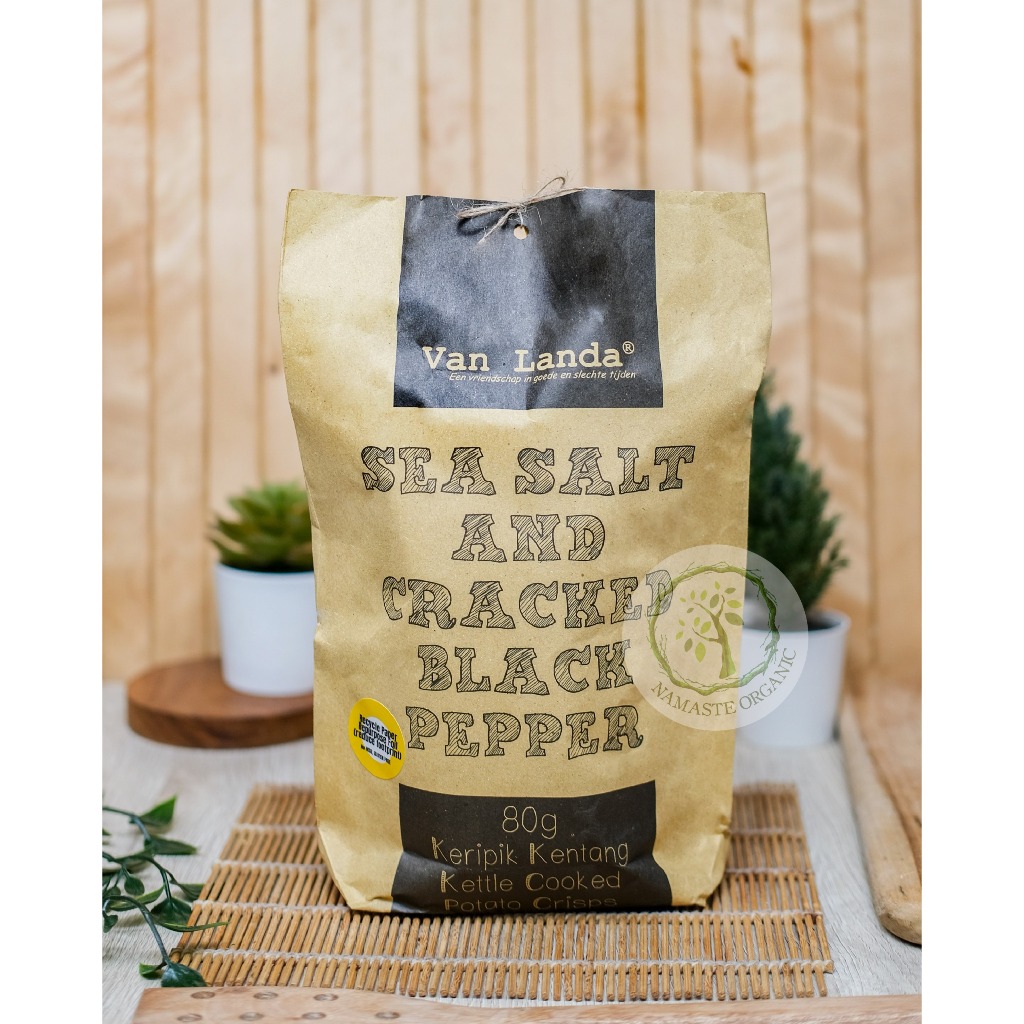 VAN LANDA POTATO CHIPS - SALT AND BLACK PEPPER 80GR