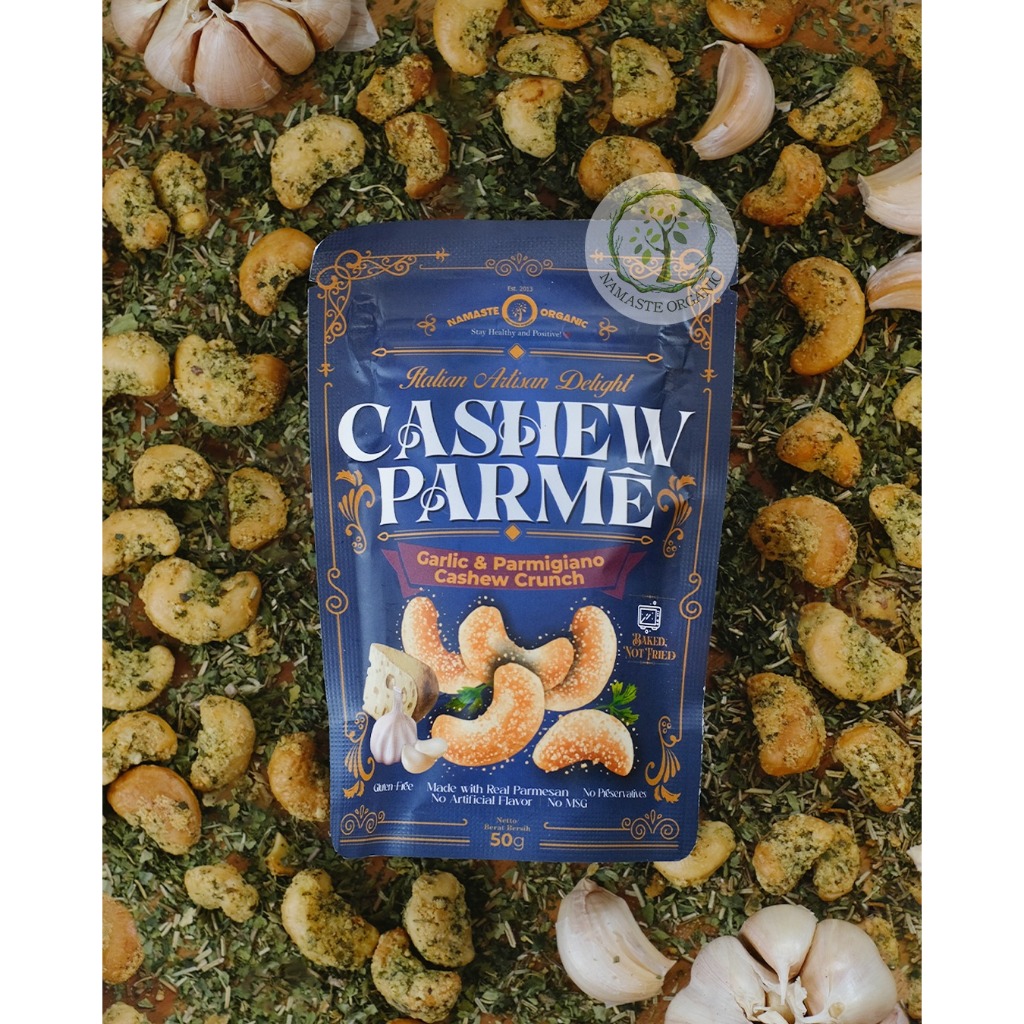 CASHEW PARME - KACANG MEDE PANGGANG GARLIC PARMESAN PREMIUM RENYAH 50GR