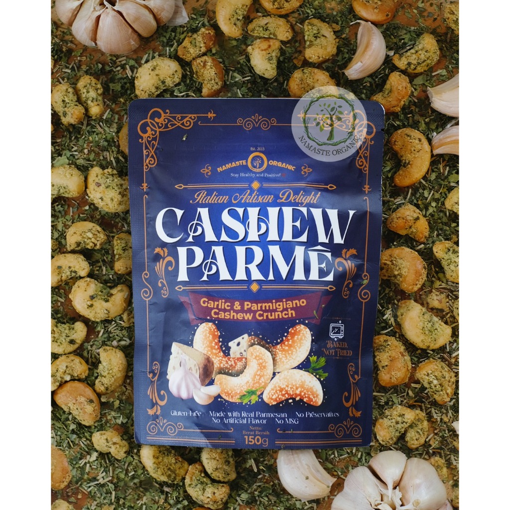 CASHEW PARME - KACANG MEDE PANGGANG GARLIC PARMESAN PREMIUM RENYAH 150GR
