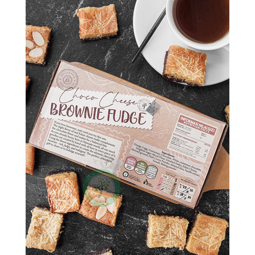 CHOCO CHEESE BROWNIE FUDGE GLUTEN FREE 10X20CM