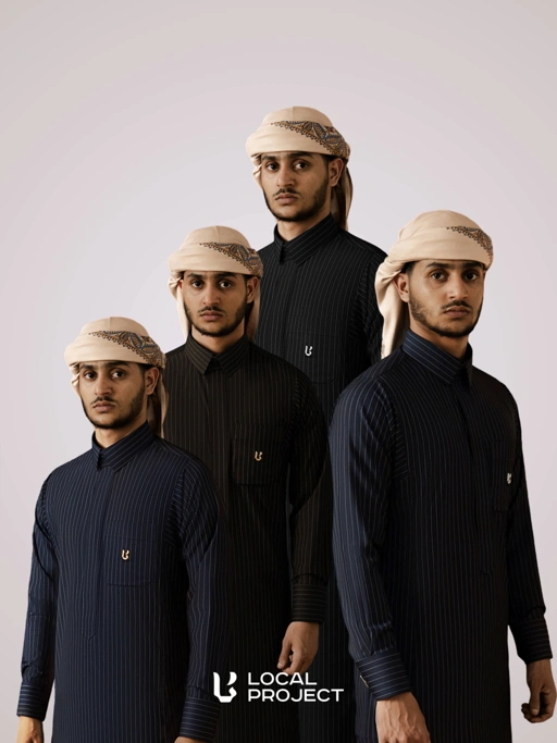 Local Project | Ather Series — Thobe Pria Slim Fit Premium Teteron Rayon Garis Vertikal