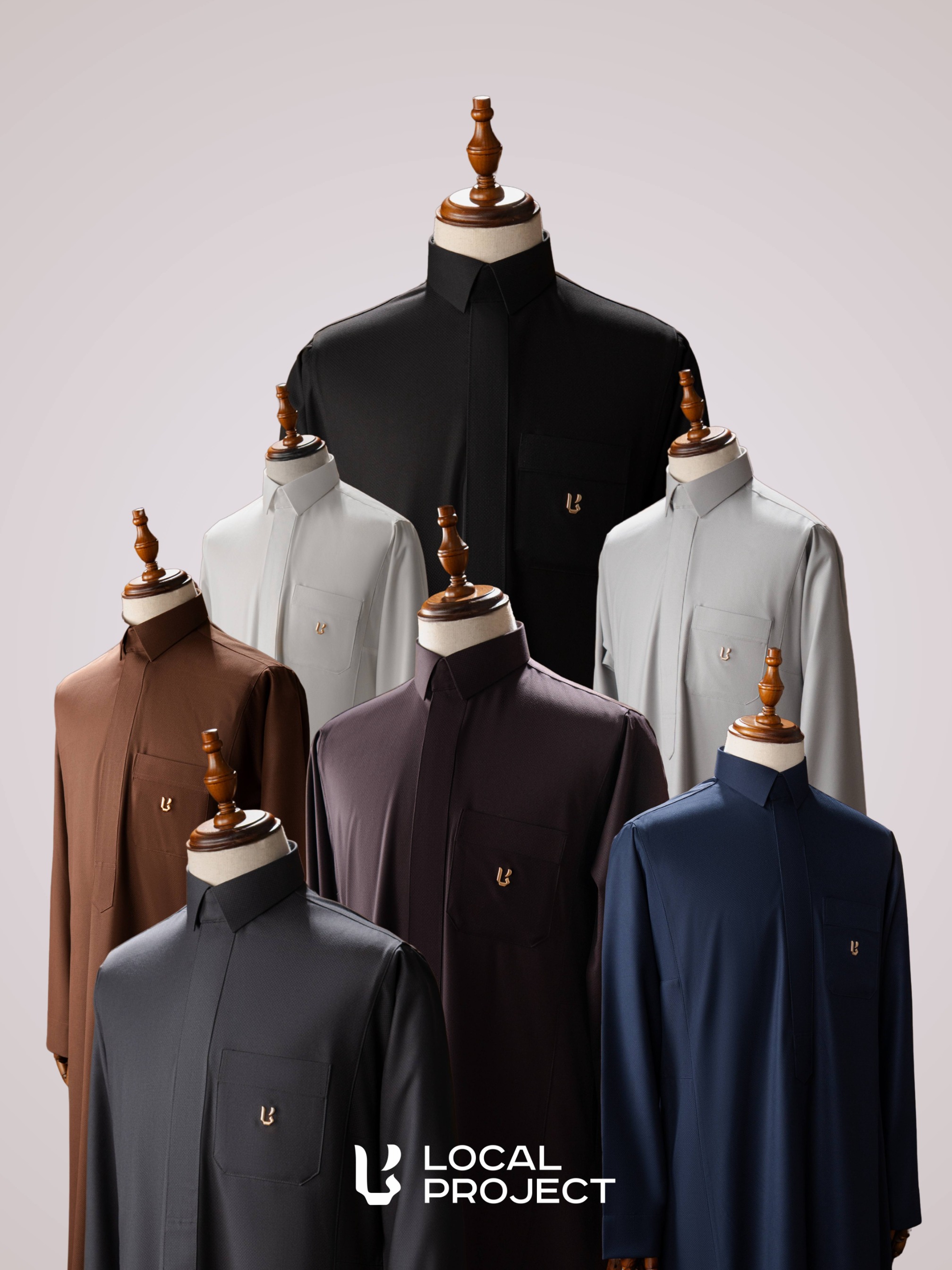 Local Project | Nukhba Series — Thobe Pria Slim Fit Premium Teteron Rayon Dobby Diamond