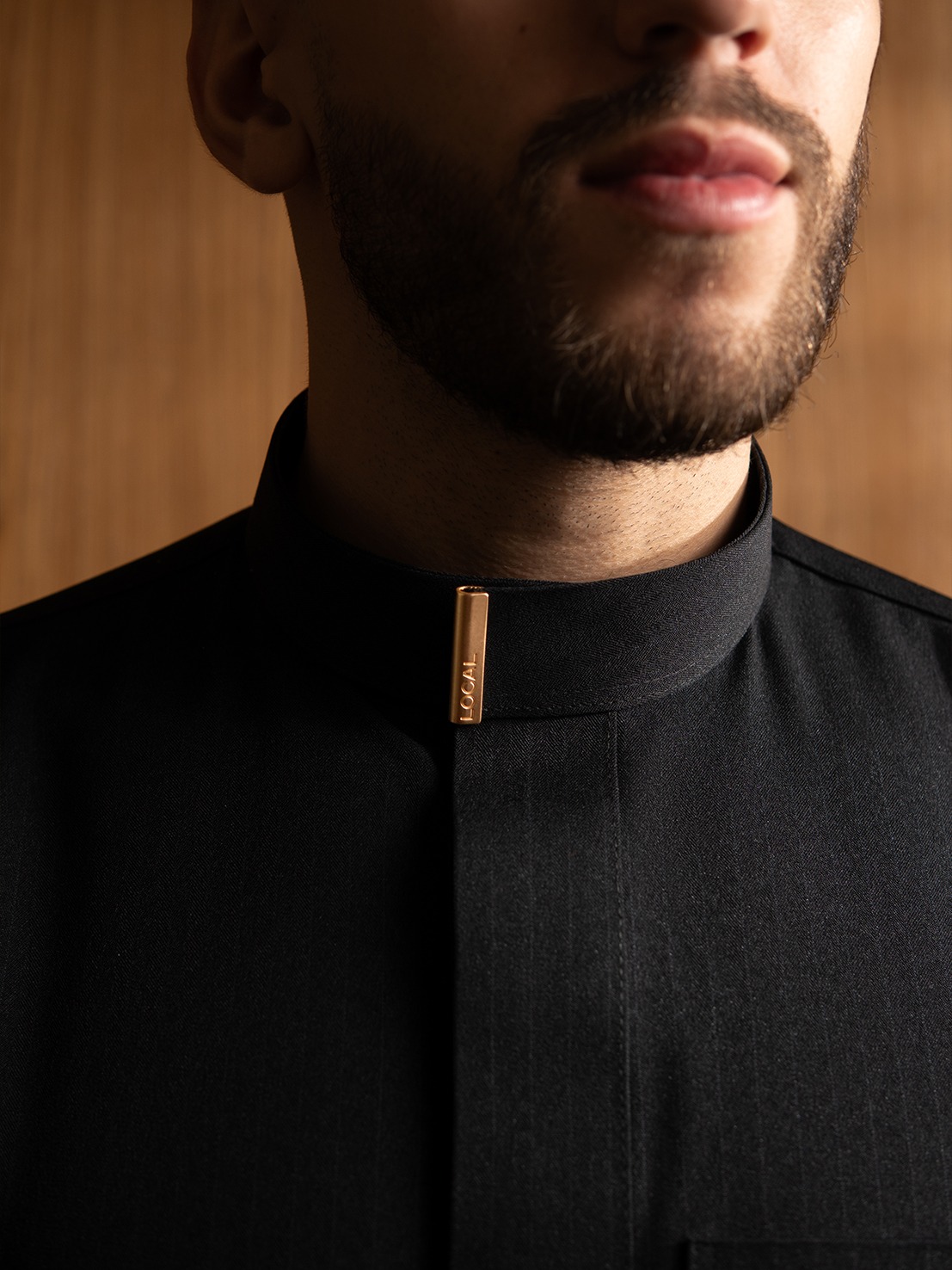 Local Project | Fahd Series — Thobe Pria Slim Fit Premium Semi Wool Tekstur Garis Vertikal