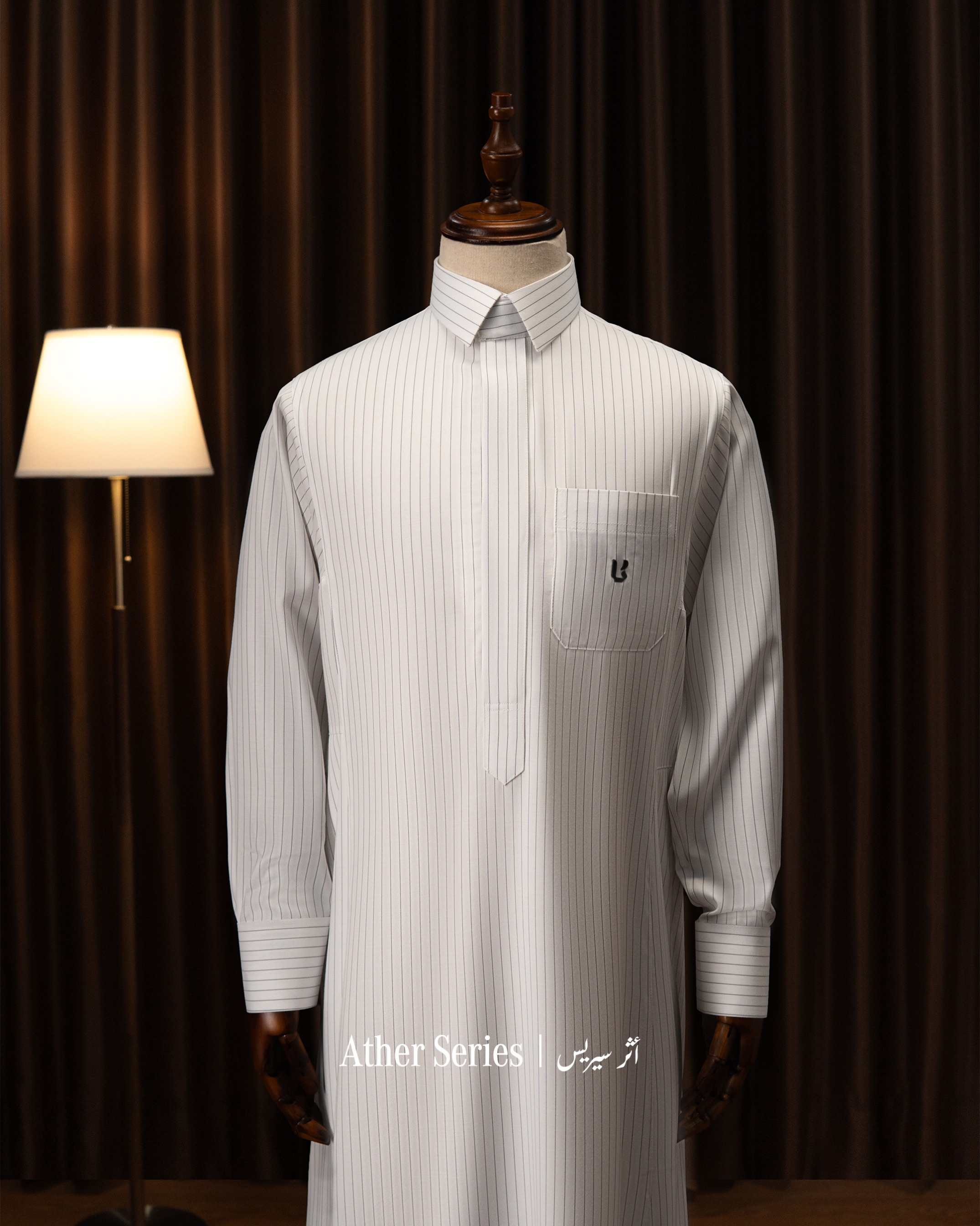 Local Project | Ather Series — Thobe Pria Slim Fit Premium Teteron Rayon Garis Vertikal