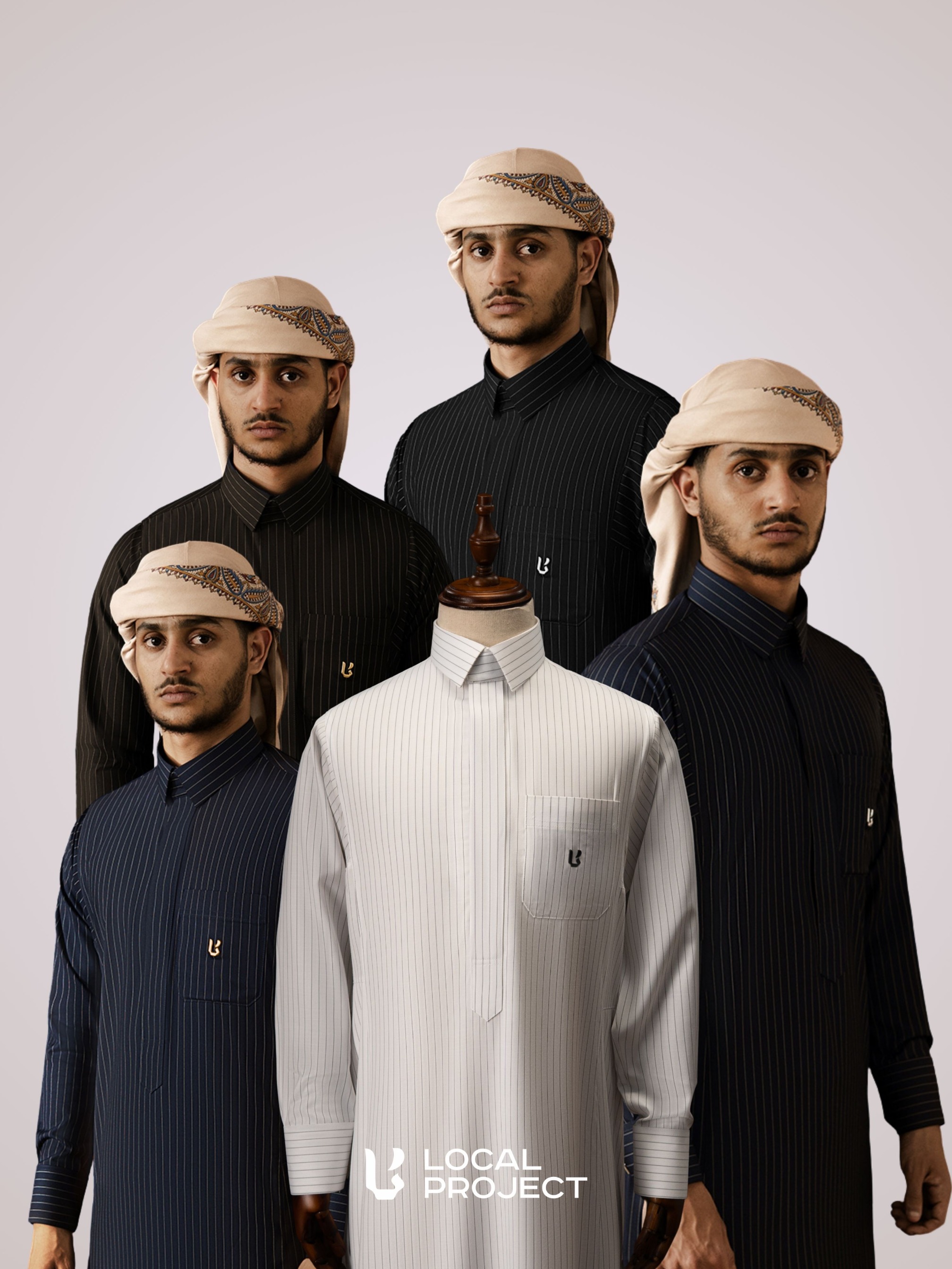 Local Project | Ather Series — Thobe Pria Slim Fit Premium Teteron Rayon Garis Vertikal