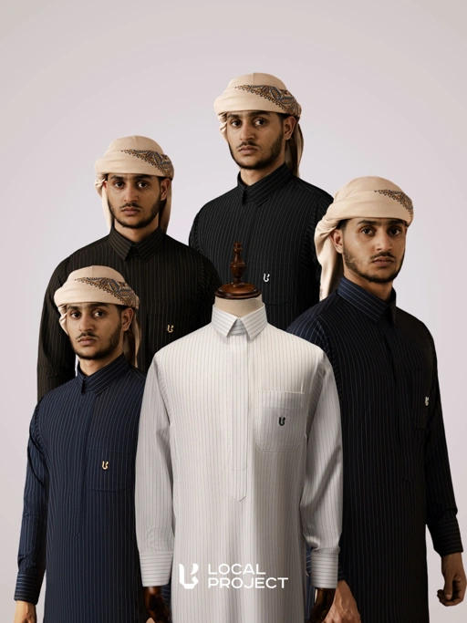 Local Project | Ather Series — Thobe Pria Slim Fit Premium Teteron Rayon Garis Vertikal
