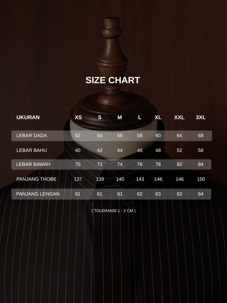 Local Project | Ather Series — Thobe Pria Slim Fit Premium Teteron Rayon Garis Vertikal