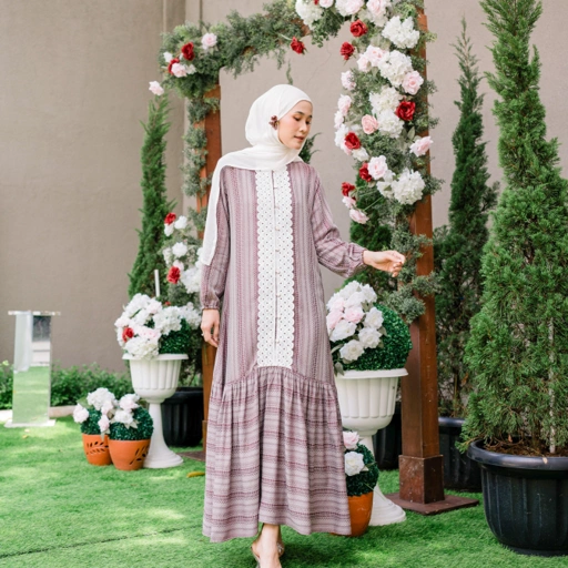 Image of Aruna Dress Dewasa - Burgundy