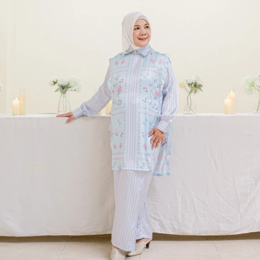 Image of Madinah OneSet Dewasa -- Blue