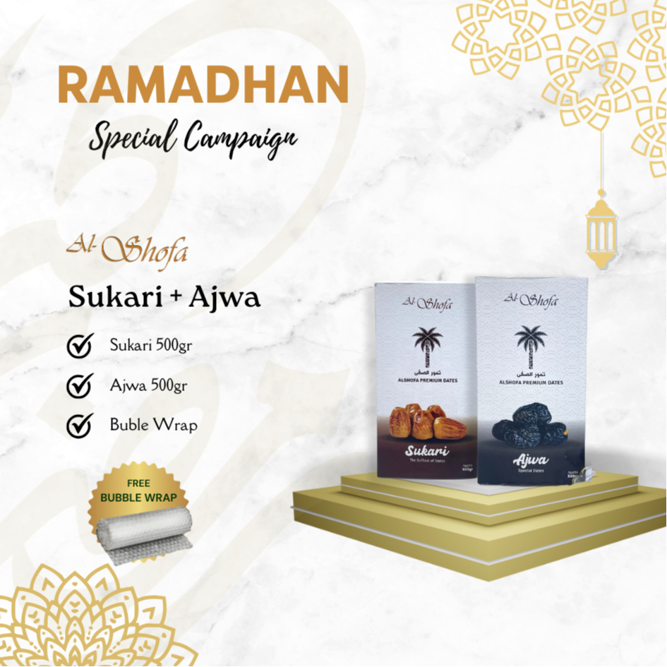 Bundling Spesial Ramadhan Kurma Sukari 500gr + Kurma Ajwa 500gr