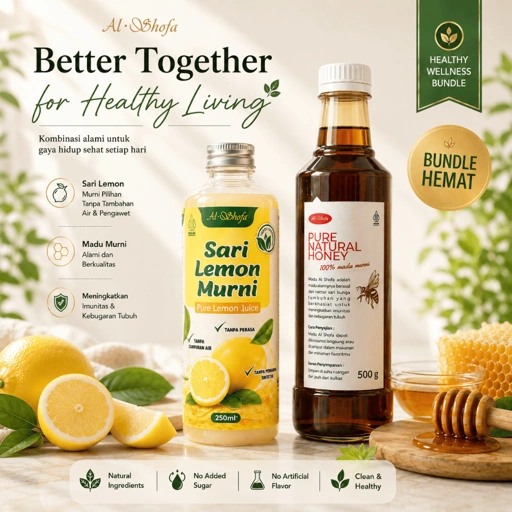 Image of Sari Lemon 250ml by Al Shofa  + Madu Al Shofa 500gr