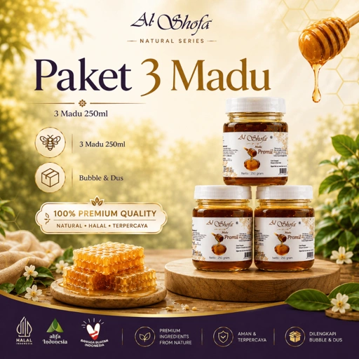 Image of Madu Zuriat Al Shofa 250gr isi 3 free Kardus dan Bubble