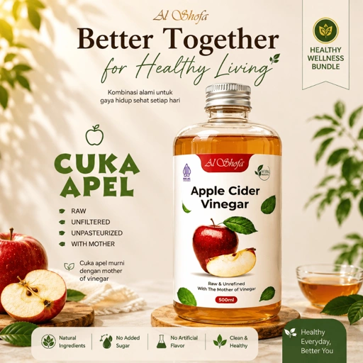 Image of Al Shofa Cuka Apel 500ml With Mother