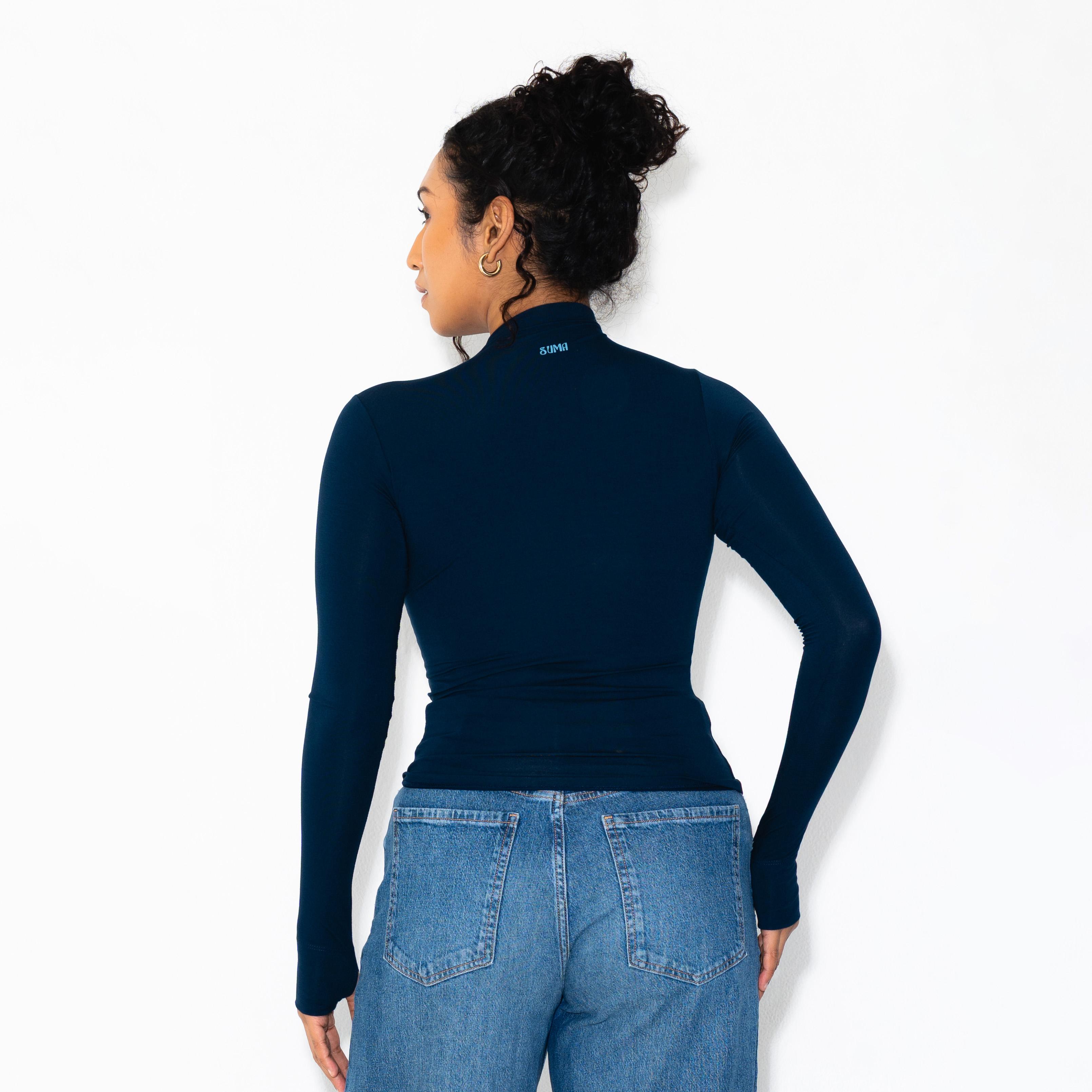 SUMA Mirra Mockneck Longsleeves Fitted T-Shirt - Atasan Kaos Lengan Panjang Wanita