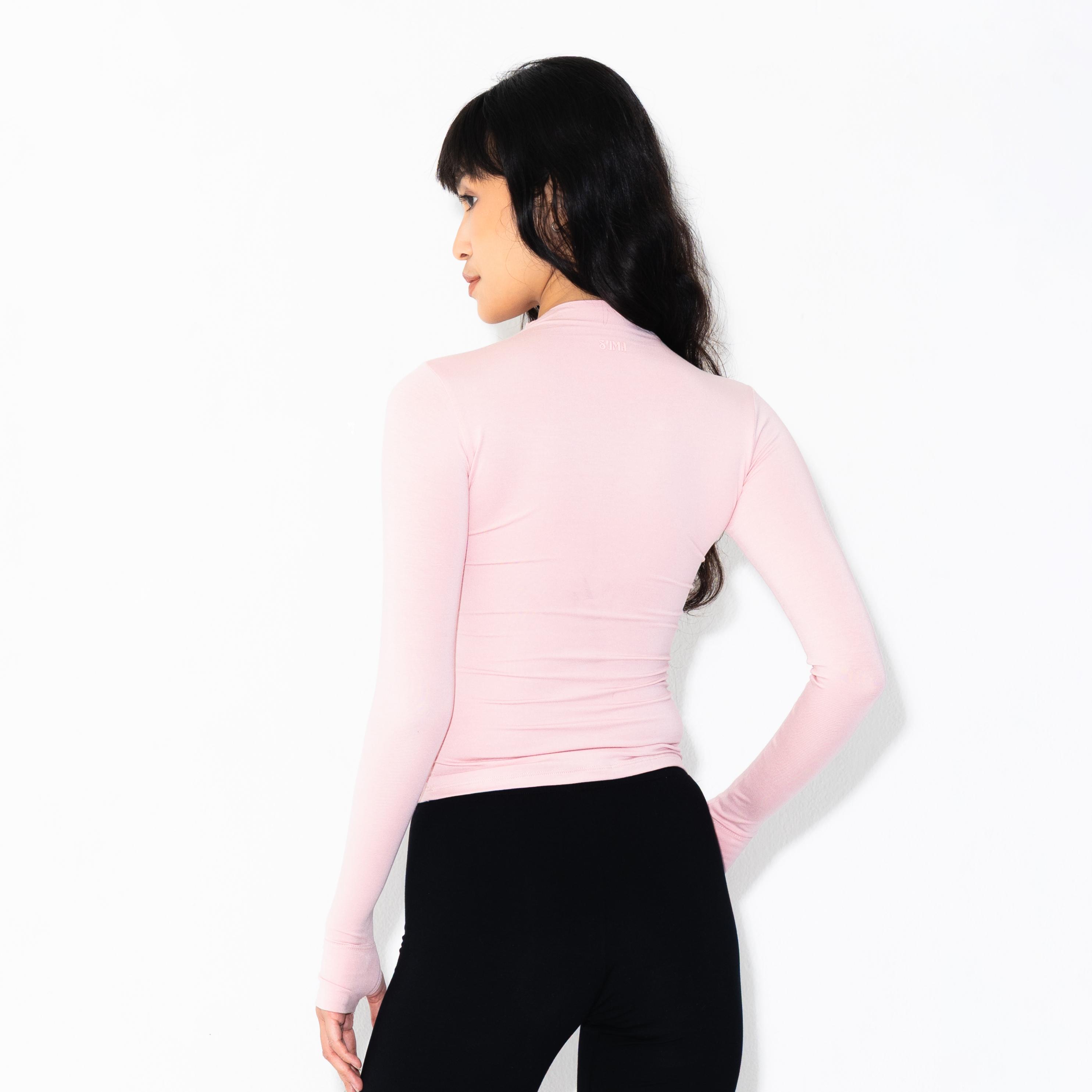 SUMA Mirra Mockneck Longsleeves Fitted T-Shirt - Atasan Kaos Lengan Panjang Wanita