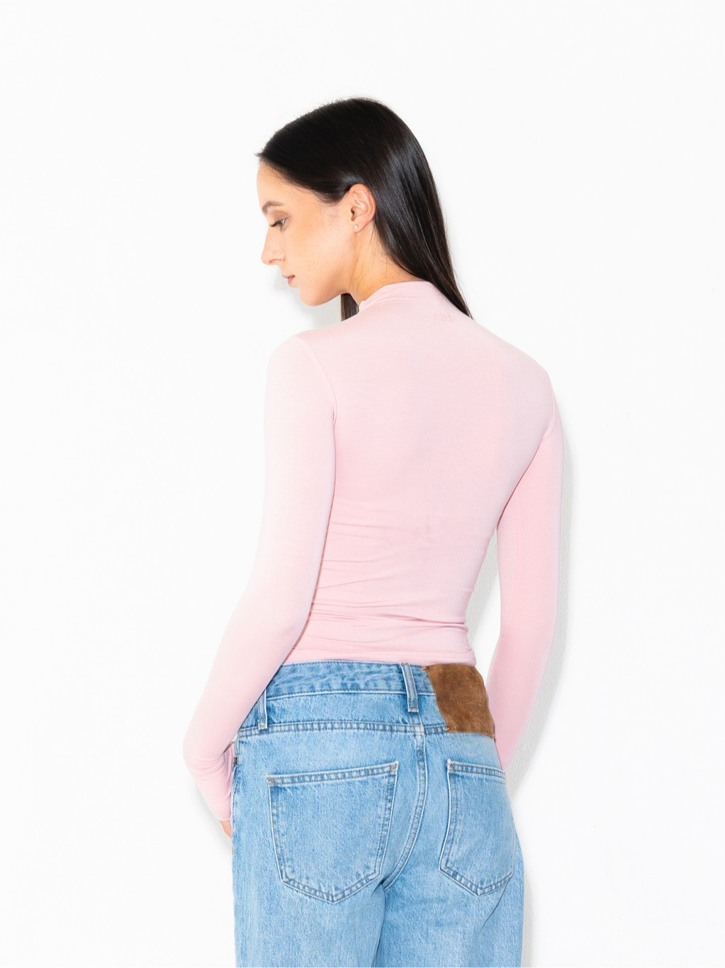SUMA Mirra Mockneck Longsleeves Fitted T-Shirt - Atasan Kaos Lengan Panjang Wanita