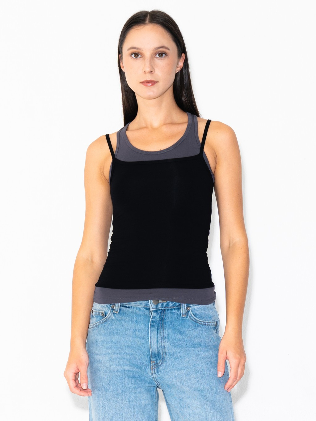 SUMA Twinhue Tanktop Layered Fitted - Atasan Kaos Tanpa Lengan Wanita