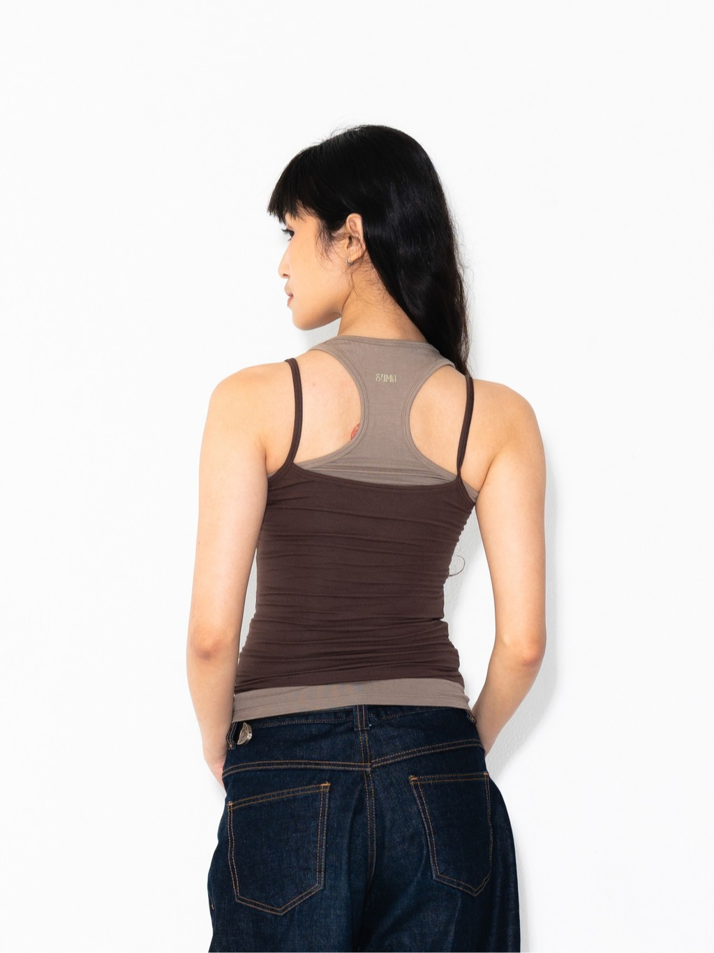 SUMA Twinhue Tanktop Layered Fitted - Atasan Kaos Tanpa Lengan Wanita