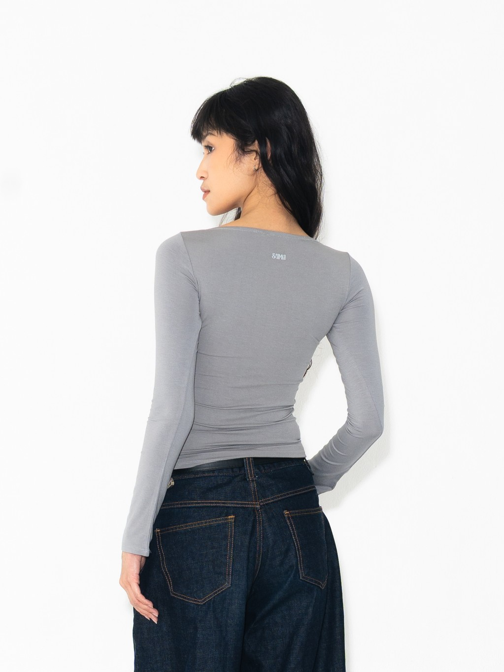 SUMA Lune Boatneck Fitted T-Shirt Longsleeve - Atasan Kaos Lengan Panjang Wanita