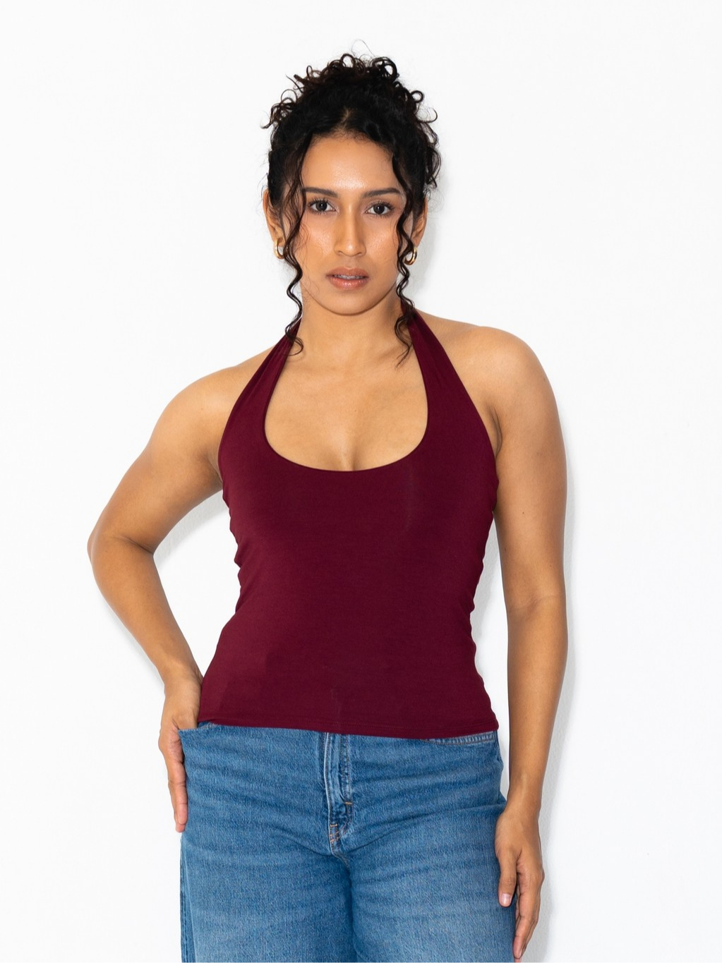SUMA Haze Halter Neck Top Fitted - Atasan Tanktop Wanita
