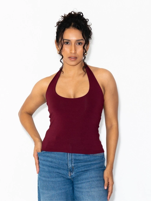 SUMA Haze Halter Neck Top Fitted - Atasan Tanktop Wanita