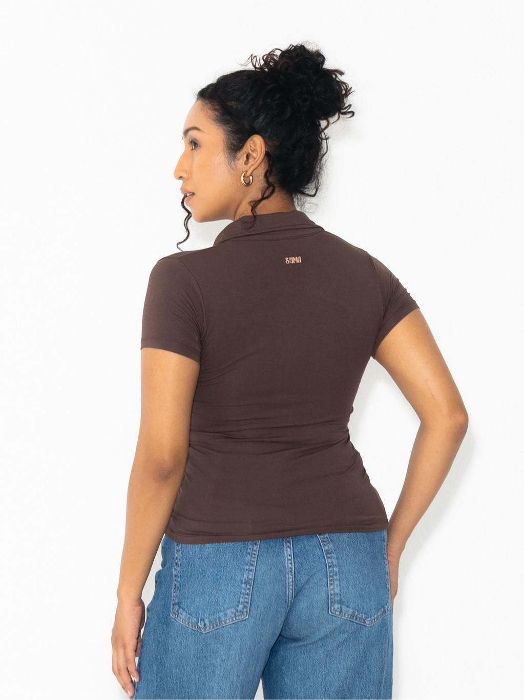 SUMA Solene Polo Fitted T-Shirt - Atasan Kerah Lengan Pendek Wanita