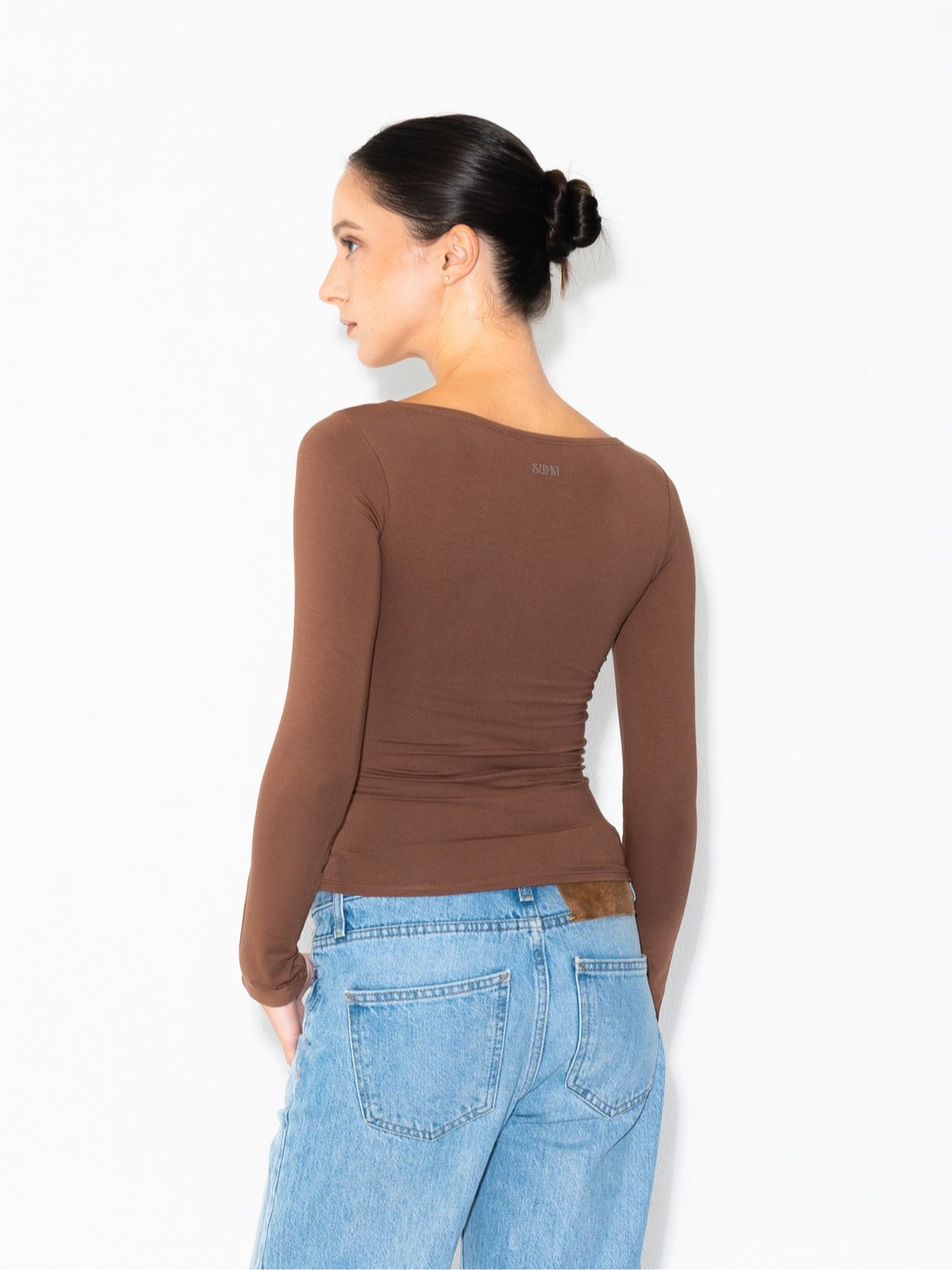 SUMA Lune Boatneck Fitted T-Shirt Longsleeve - Atasan Kaos Lengan Panjang Wanita