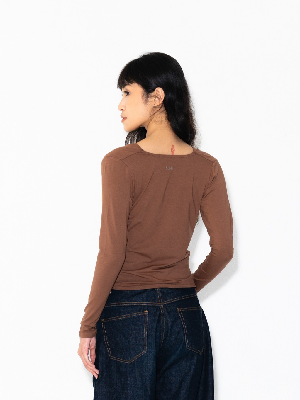 SUMA Flow Cowlneck Fitted T-Shirt Longsleeve - Atasan Kaos Lengan Panjang Wanita