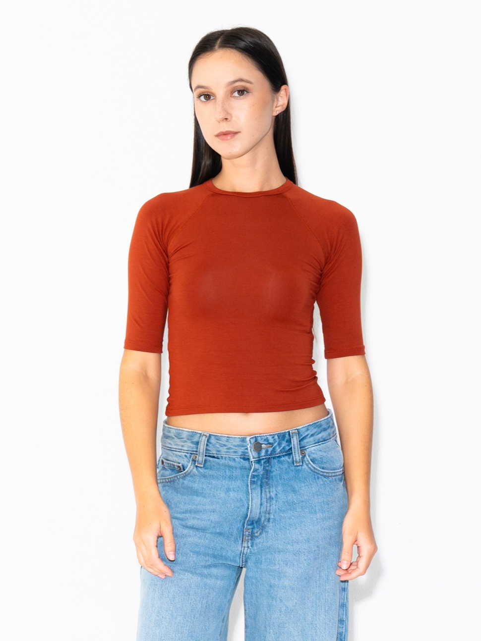 SUMA Muse Raglan Fitted T-Shirt 3/4 Sleeve - Atasan Kaos Lengan Pendek Wanita