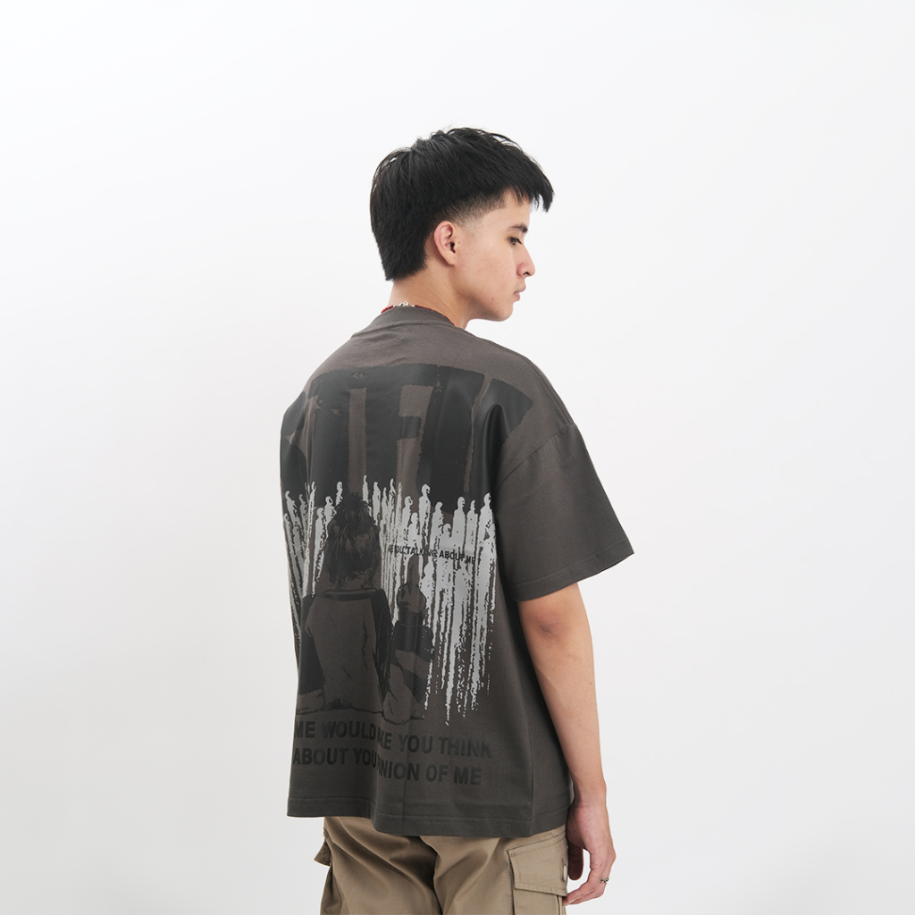 AccentAmbios Boxy Oversized T-Shirt STFU Dark Gray Unisex - Cotton Combed 20s