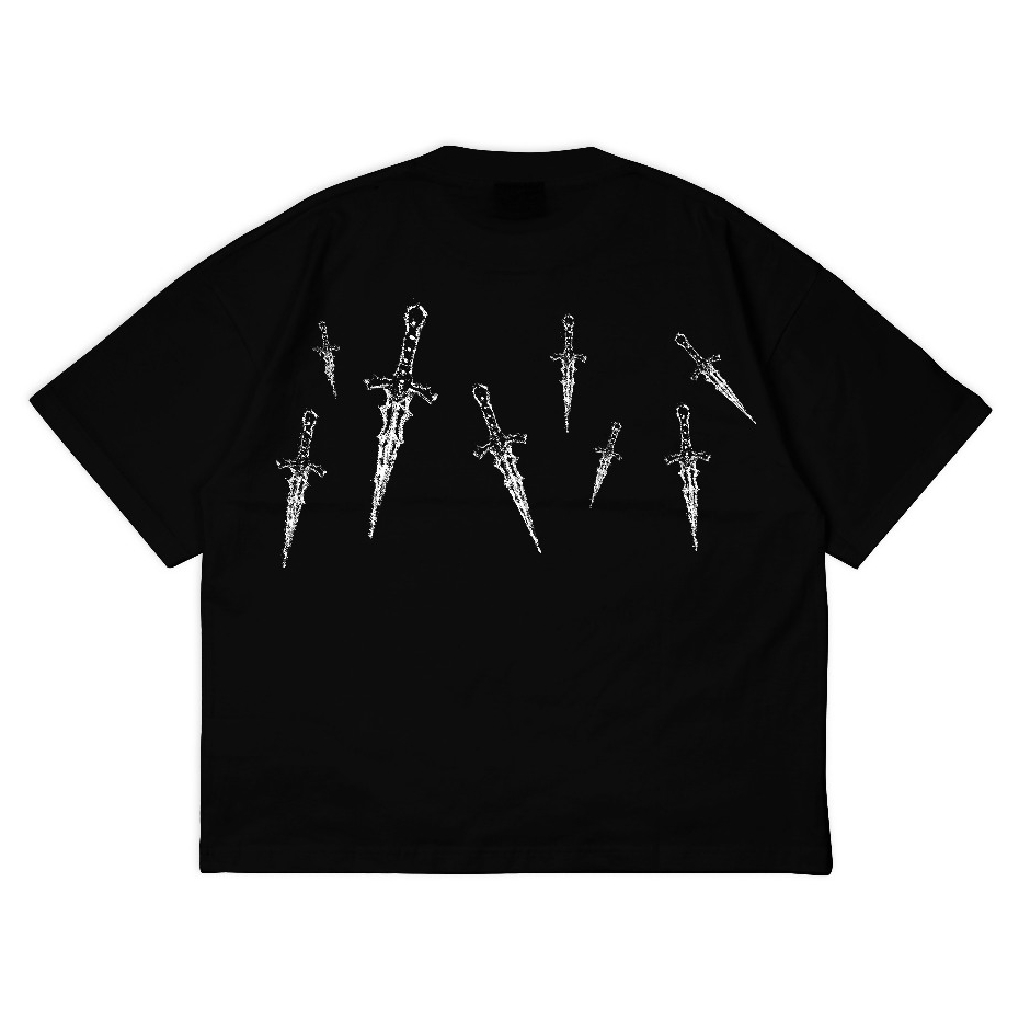 AccentAmbios Kaos Boxy Oversized Sword Black - Cotton Combed 20s