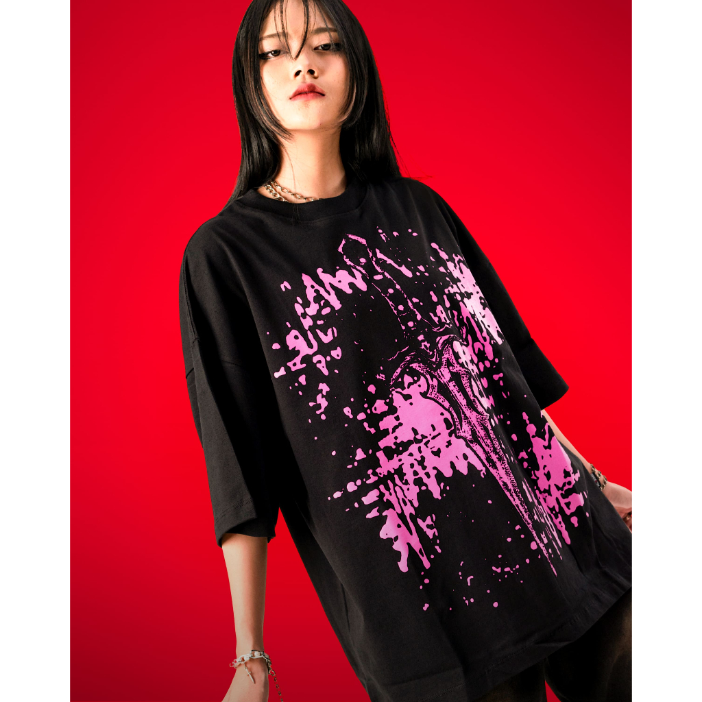 AccentAmbios Kaos Boxy Oversized Sword Black - Cotton Combed 20s