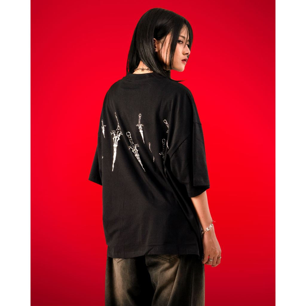 AccentAmbios Kaos Boxy Oversized Sword Black - Cotton Combed 20s