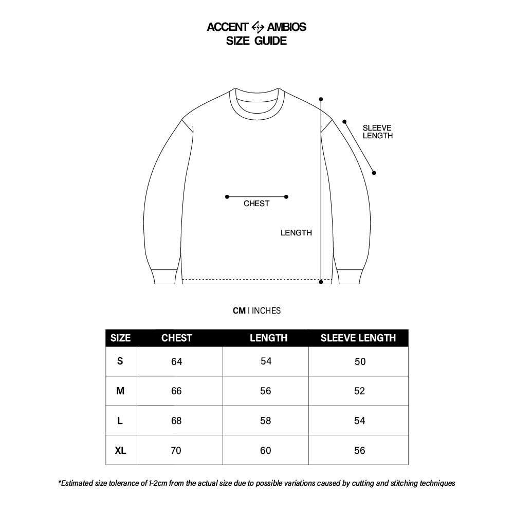 AccentAmbios Created Black Contrast Stitch Crewneck 330 Gsm