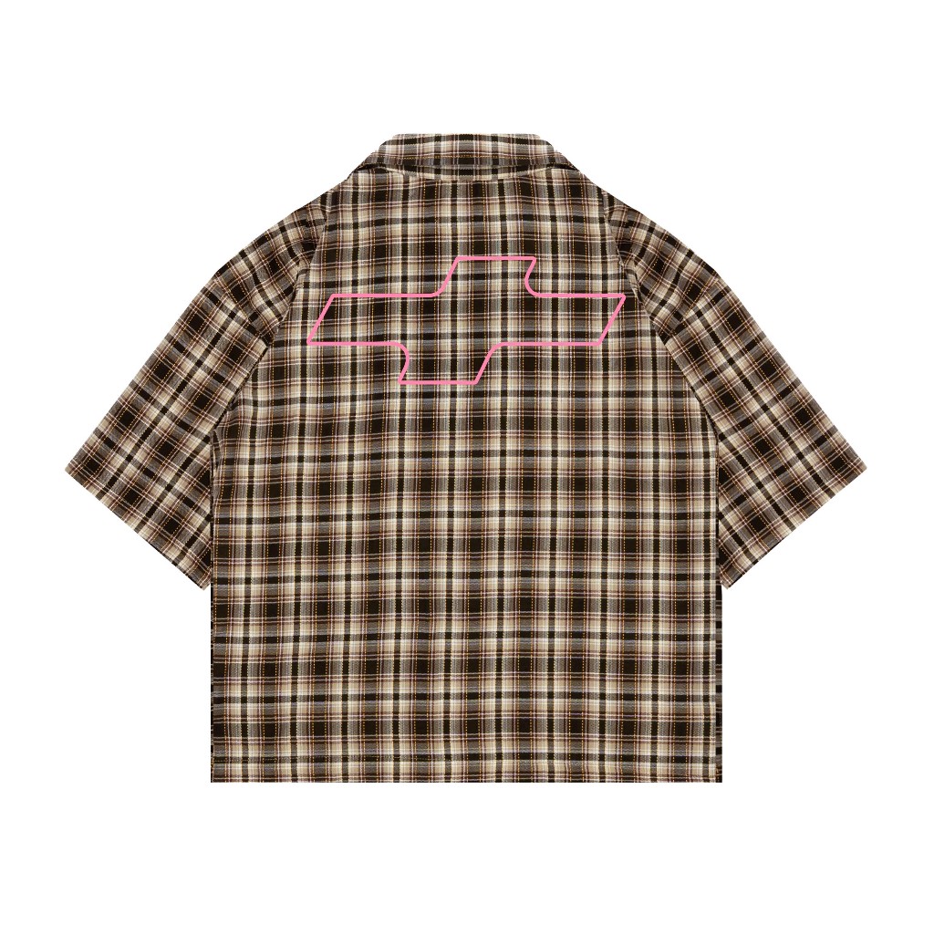 AccentAmbios Kemeja Boxy Unisex Brownie Plaid Shirt Plaid Fabric