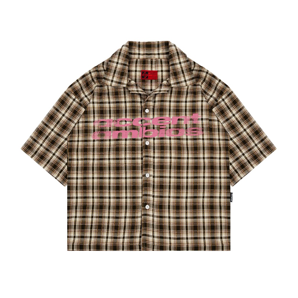 AccentAmbios Kemeja Boxy Unisex Brownie Plaid Shirt Plaid Fabric