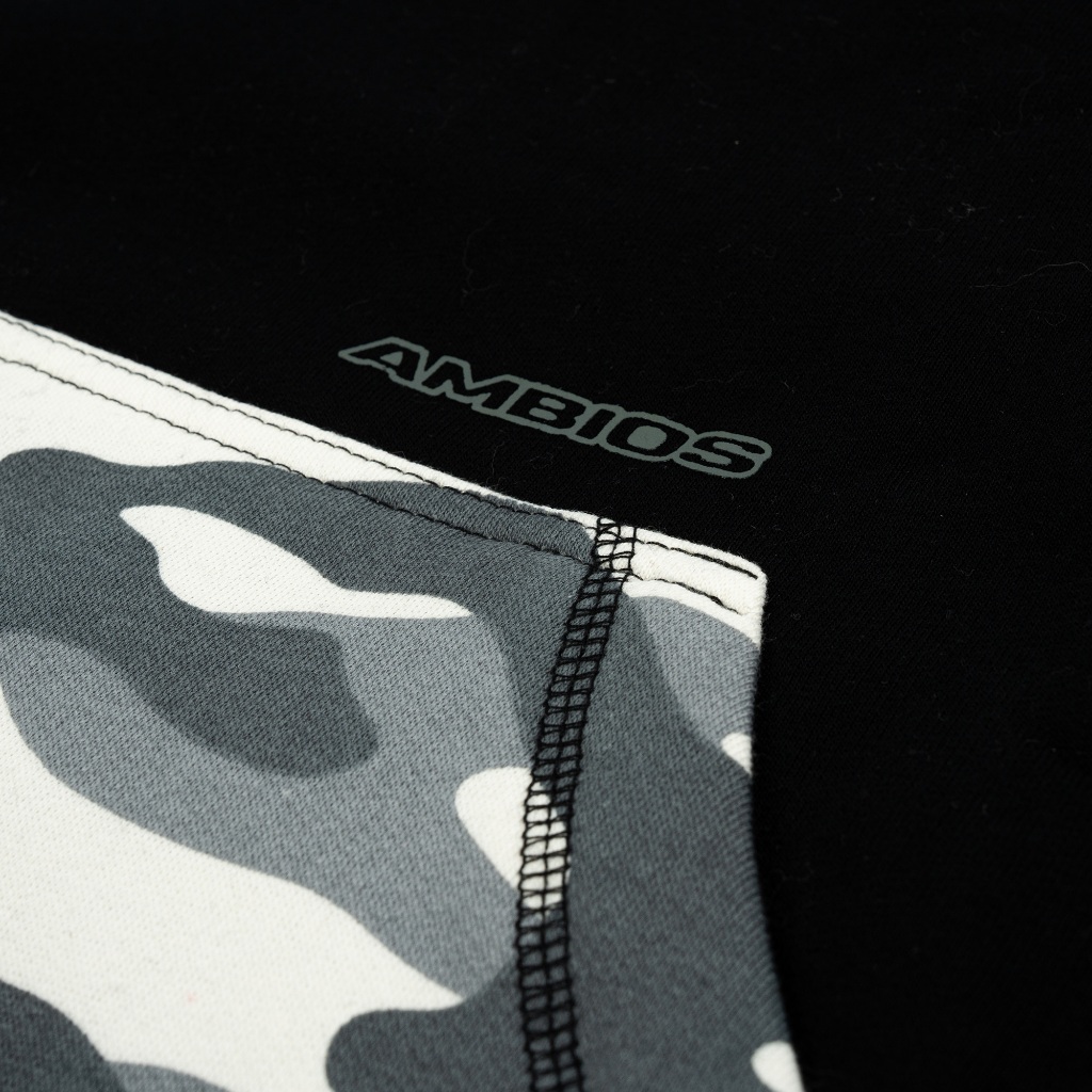 AccentAmbios Hoodie Boxy Unisex Griddle Army Black Fleece 330 GSM