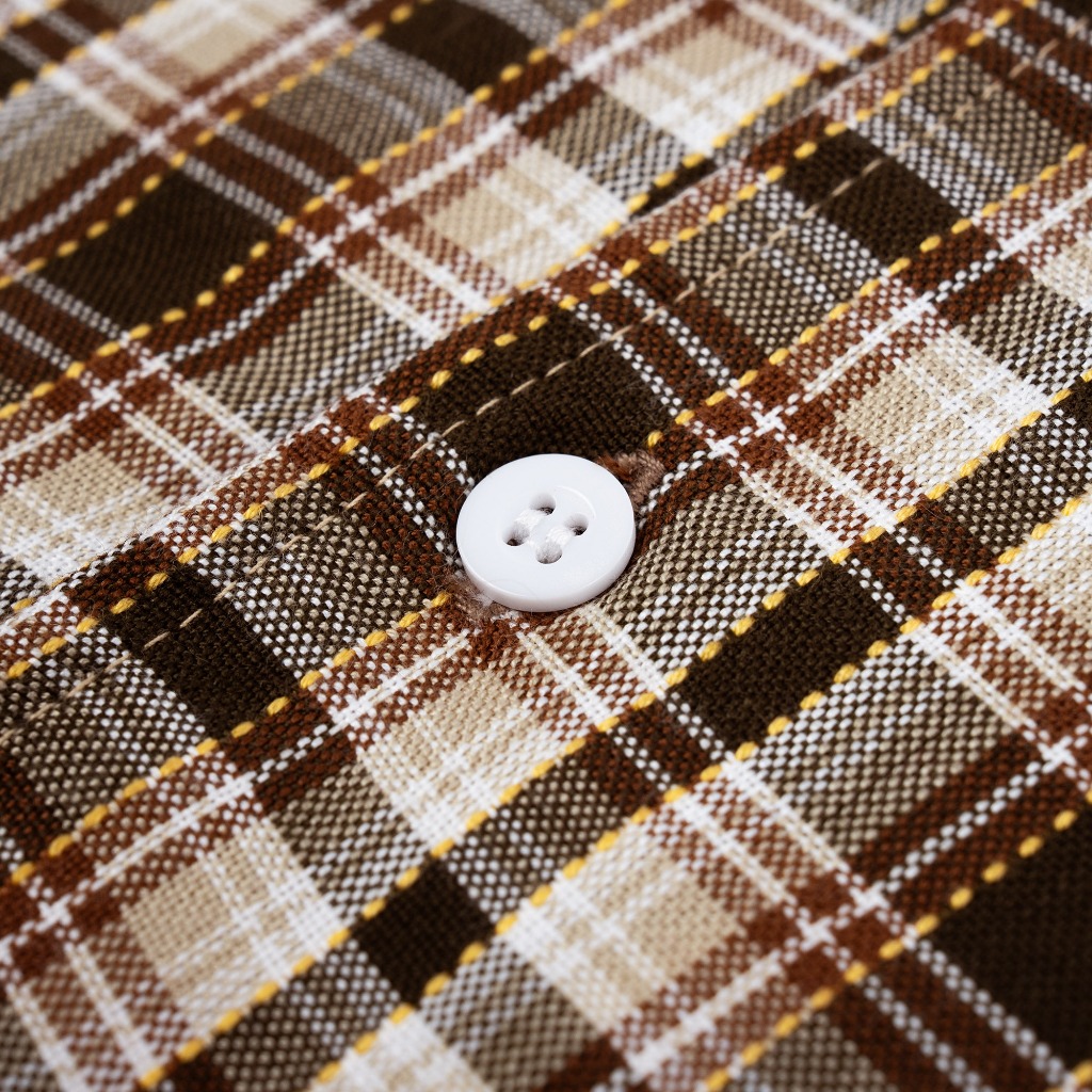 AccentAmbios Kemeja Boxy Unisex Brownie Plaid Shirt Plaid Fabric