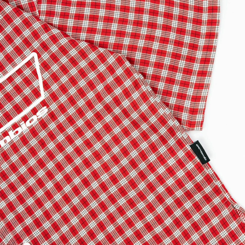 AccentAmbios Kemeja Boxy Unisex Cherries Plaid Shirt Plaid Fabric