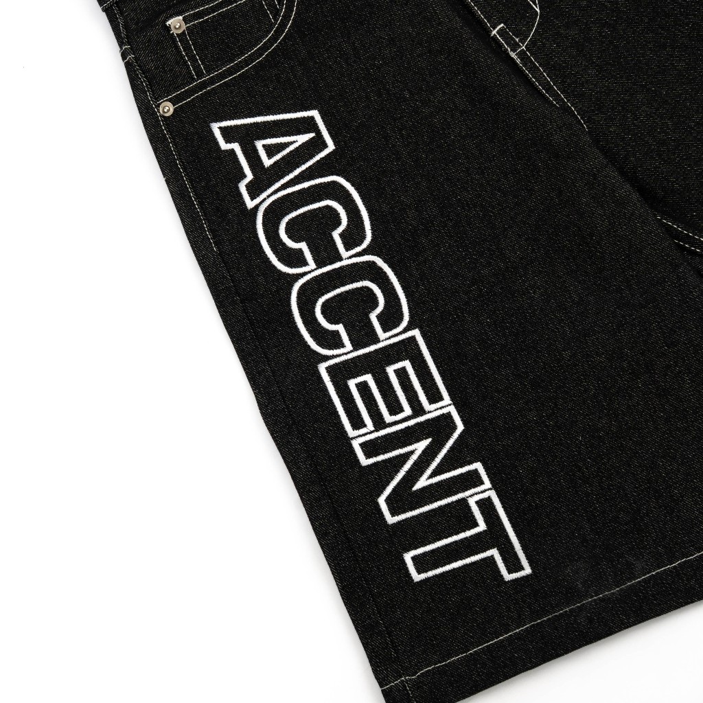 AccentAmbios Jorts Unisex Sable Denim Black Denim