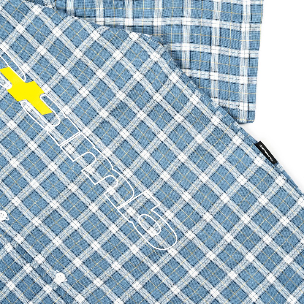 AccentAmbios Kemeja Boxy Unisex Blue Bell Plaid Shirt Plaid Fabric